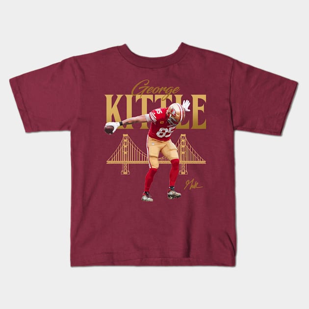 George Kittle Griddy Kids T-Shirt by Juantamad